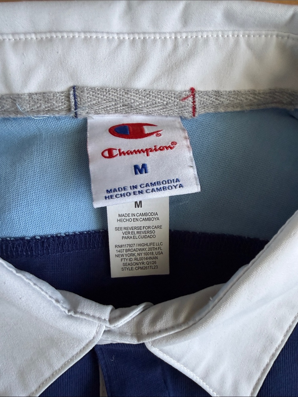 Champion Navy and Light Blue Rugby Polo with Navy Joggers - Picture 3 of 3